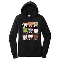 Funny Christmas Teeth Dental Dentist Santa Reindeer Snowman Gingerbread Women's Pullover Hoodie