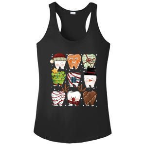 Funny Christmas Teeth Dental Dentist Santa Reindeer Snowman Gingerbread Ladies PosiCharge Competitor Racerback Tank