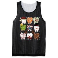 Funny Christmas Teeth Dental Dentist Santa Reindeer Snowman Gingerbread Mesh Reversible Basketball Jersey Tank