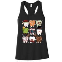 Funny Christmas Teeth Dental Dentist Santa Reindeer Snowman Gingerbread Women's Racerback Tank