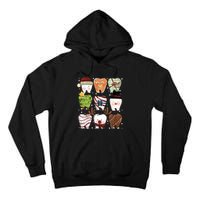 Funny Christmas Teeth Dental Dentist Santa Reindeer Snowman Gingerbread Tall Hoodie