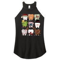 Funny Christmas Teeth Dental Dentist Santa Reindeer Snowman Gingerbread Women's Perfect Tri Rocker Tank