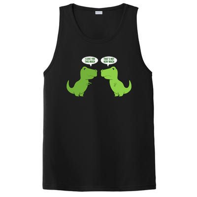 Funny Cute T Rex Dinosaur Funny Text Humour Happy PosiCharge Competitor Tank