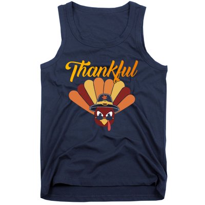 Funny Cute Thankful Turkey Faces, Thankful Pumpkin Pie Thanksgiving Tank Top