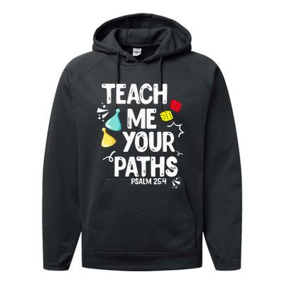 Funny Christian Teach Me Your Paths Faith Based Bible Verse Performance Fleece Hoodie