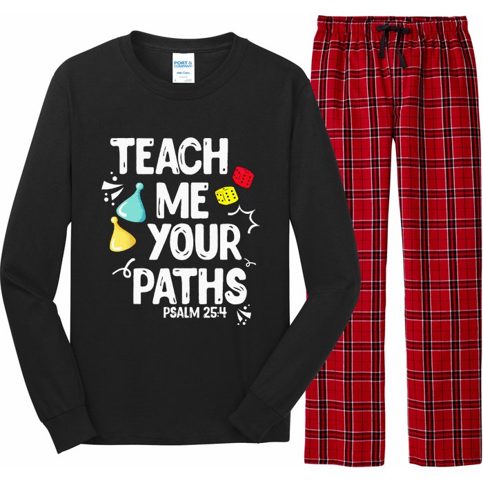 Funny Christian Teach Me Your Paths Faith Based Bible Verse Long Sleeve Pajama Set