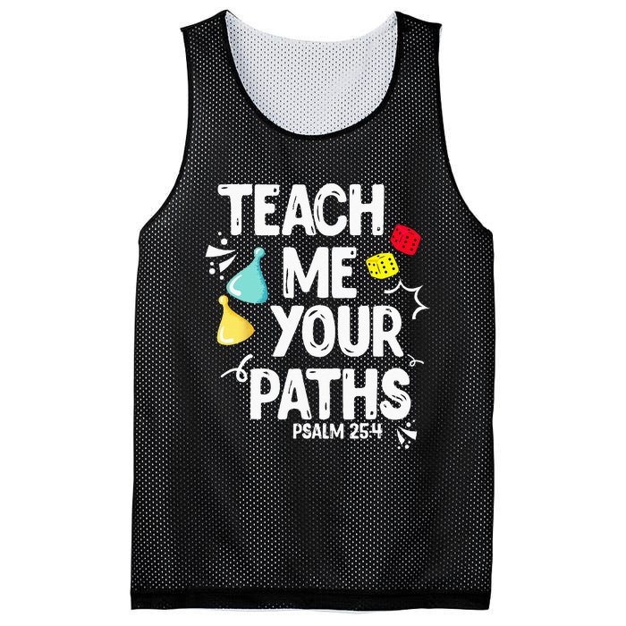 Funny Christian Teach Me Your Paths Faith Based Bible Verse Mesh Reversible Basketball Jersey Tank