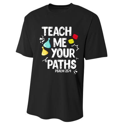 Funny Christian Teach Me Your Paths Faith Based Bible Verse Performance Sprint T-Shirt