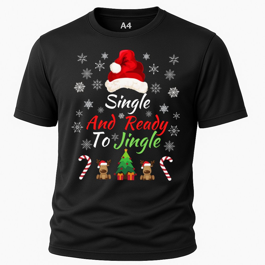 Funny Christmas Tree Single Ready To Jingle Christmas Jingle Xmas Holiday Gift Cooling Performance Crew T-Shirt