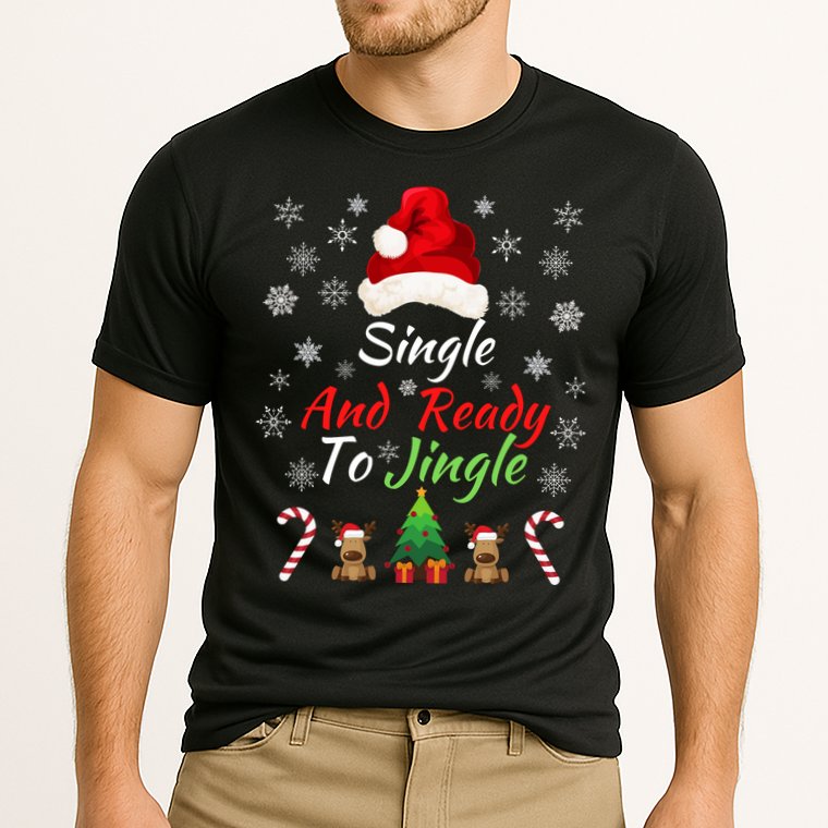 Funny Christmas Tree Single Ready To Jingle Christmas Jingle Xmas Holiday Gift Cooling Performance Crew T-Shirt