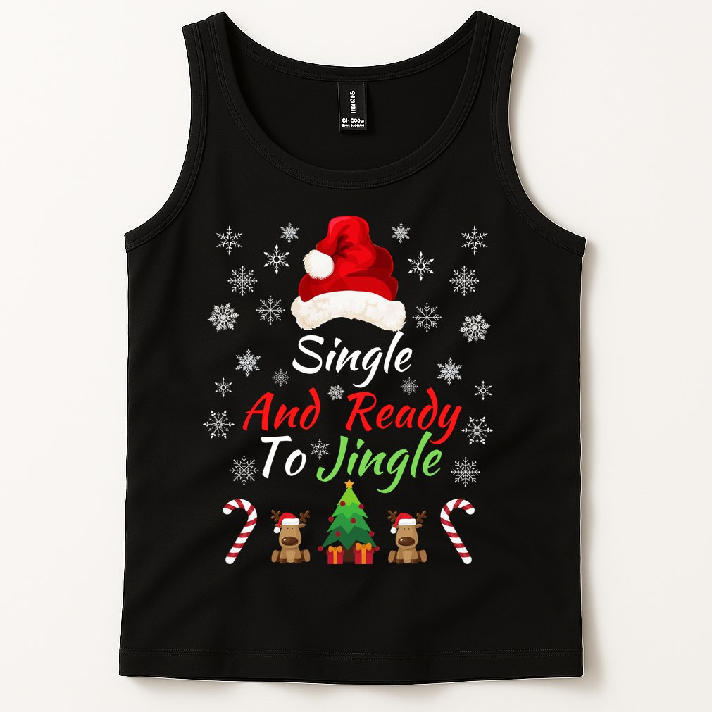 Funny Christmas Tree Single Ready To Jingle Christmas Jingle Xmas Holiday Gift Tank Top