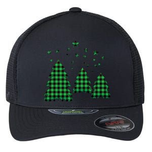 Festive Christmas Trees Pattern Flexfit Unipanel Trucker Cap