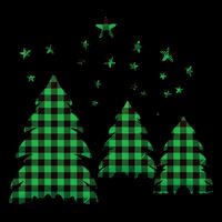 Festive Christmas Trees Pattern 7-Panel Snapback Hat