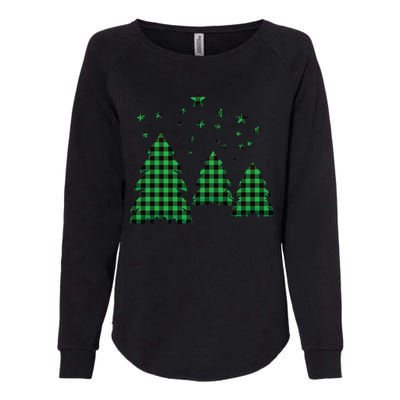 Festive Christmas Trees Pattern Womens California Wash Sweatshirt