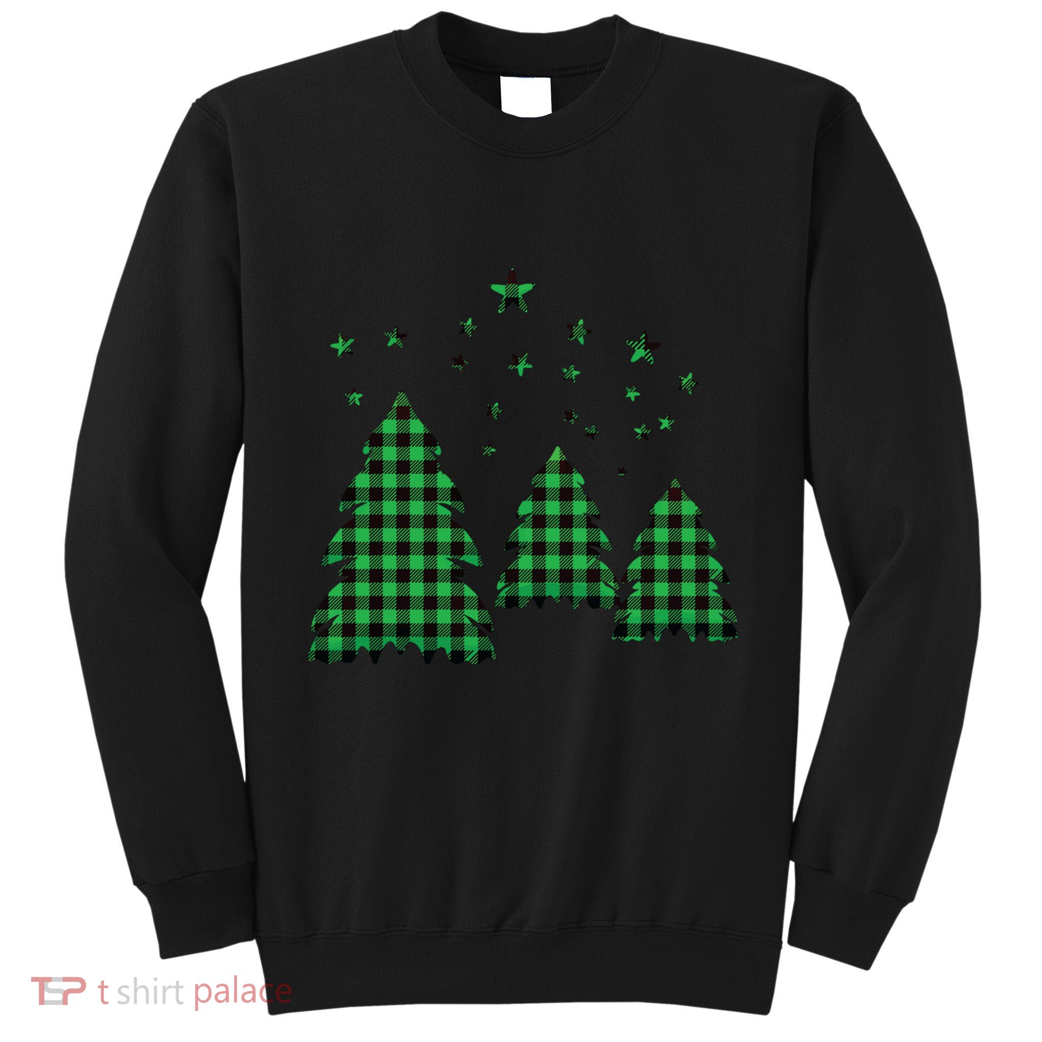Festive Christmas Trees Pattern Tall Sweatshirt