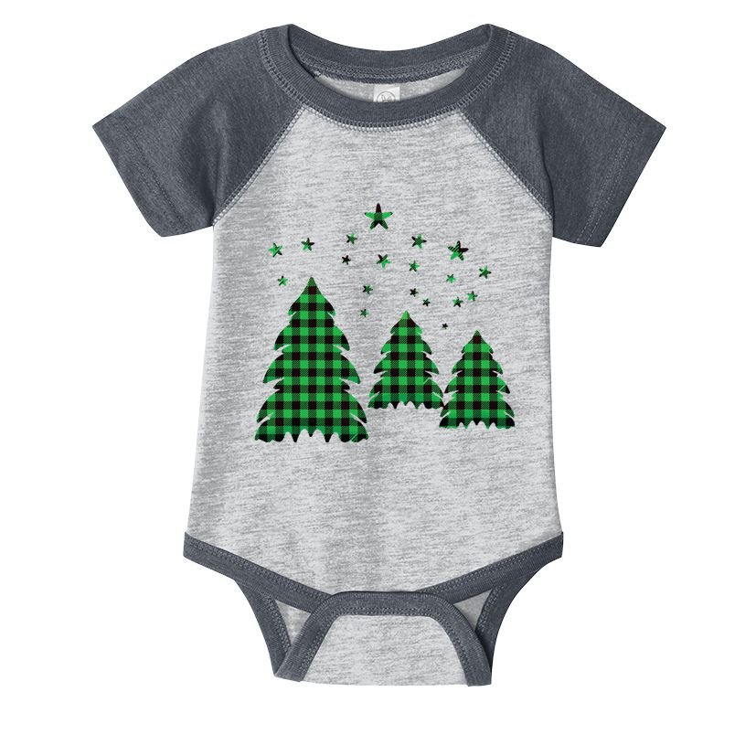Festive Christmas Trees Pattern Infant Baby Jersey Bodysuit