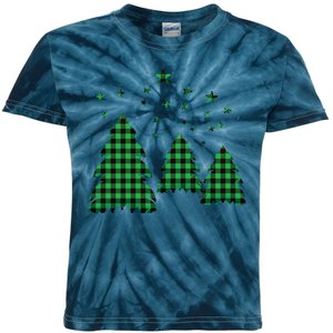 Festive Christmas Trees Pattern Kids Tie-Dye T-Shirt