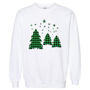 Festive Christmas Trees Pattern Garment-Dyed Sweatshirt