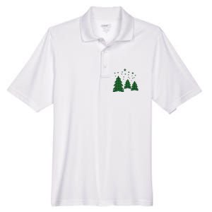 Festive Christmas Trees Pattern Men's Origin Performance Pique Polo