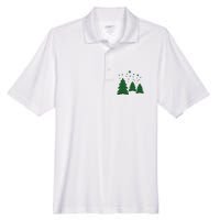 Festive Christmas Trees Pattern Men's Origin Performance Pique Polo