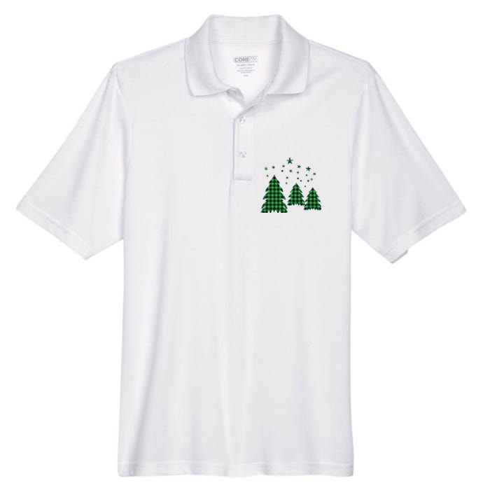 Festive Christmas Trees Pattern Men's Origin Performance Pique Polo