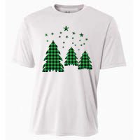 Festive Christmas Trees Pattern Cooling Performance Crew T-Shirt