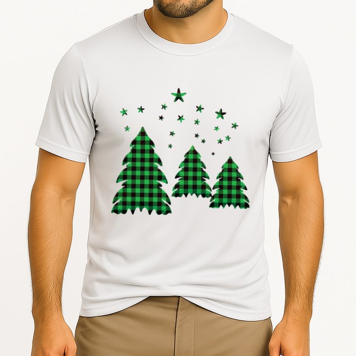 Festive Christmas Trees Pattern Performance Shirt