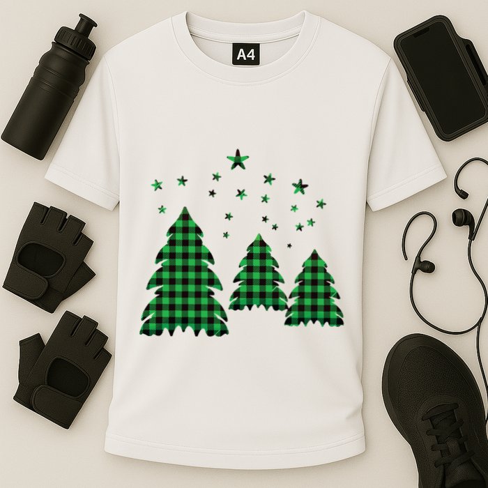 Festive Christmas Trees Pattern Performance Shirt