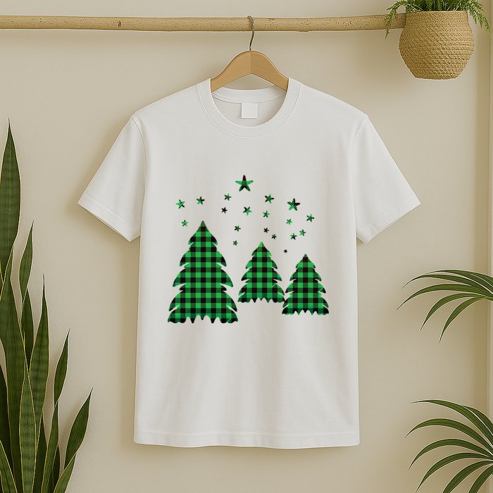 Festive Christmas Trees Pattern T-Shirt