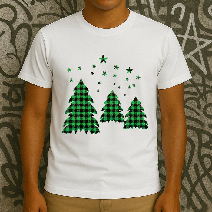 Festive Christmas Trees Pattern T-Shirt