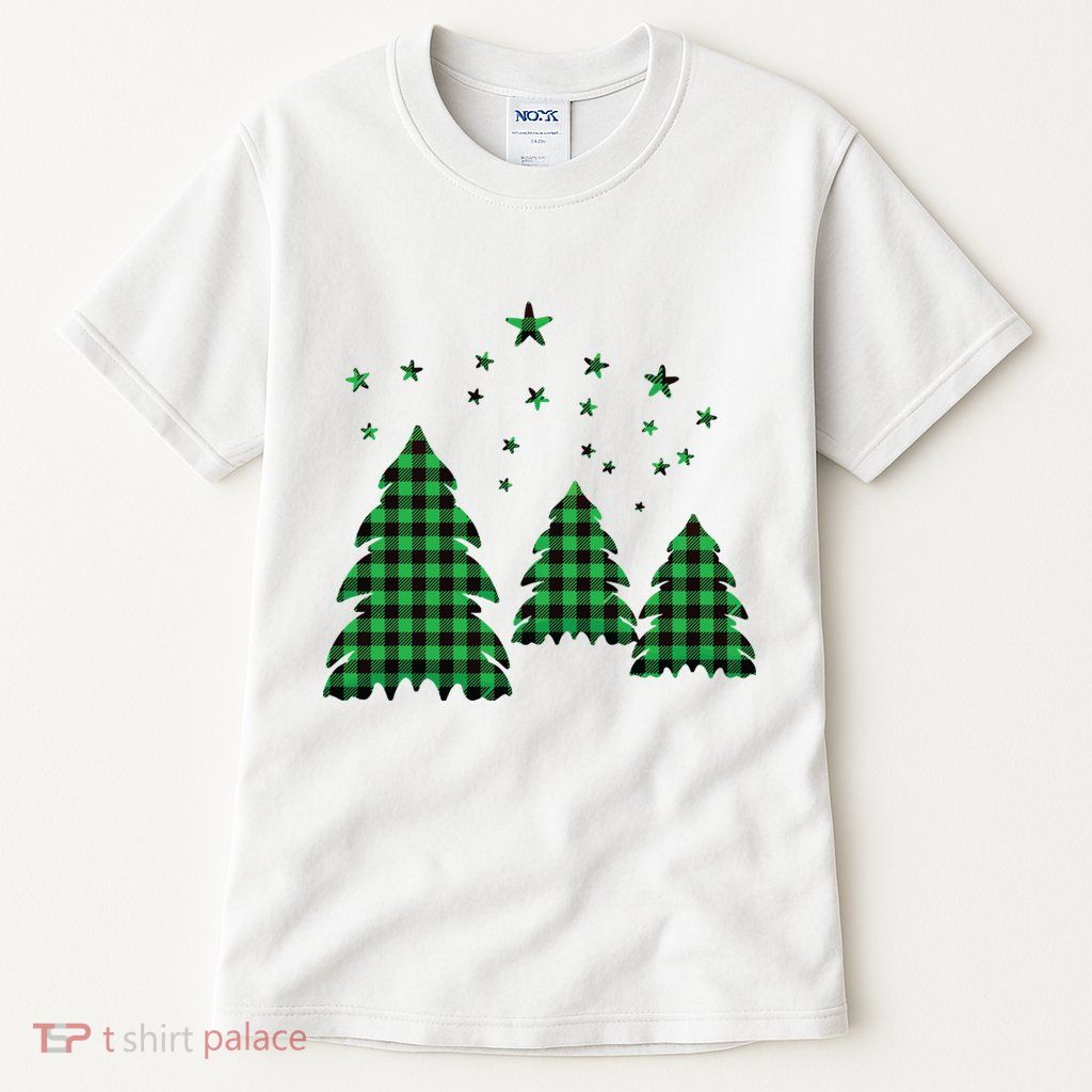 Festive Christmas Trees Pattern Tall T-Shirt