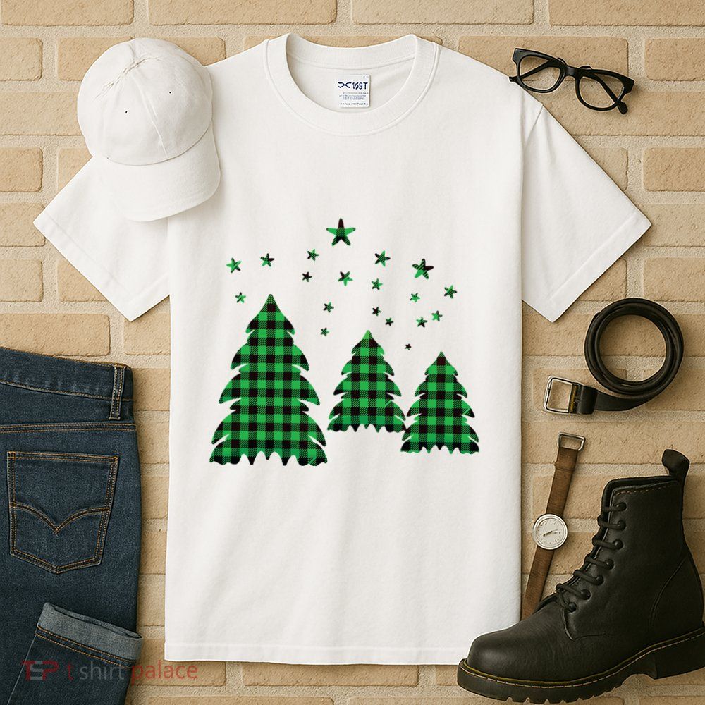 Festive Christmas Trees Pattern Tall T-Shirt