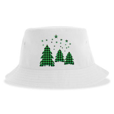 Festive Christmas Trees Pattern Sustainable Bucket Hat