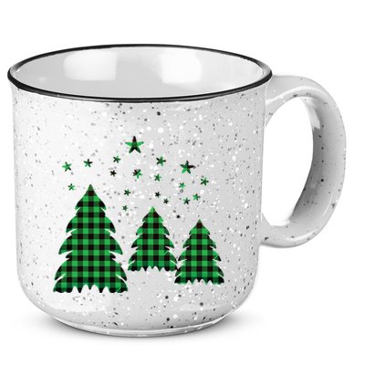 Festive Christmas Trees Pattern 15oz Campfire Ceramic Mug