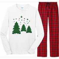 Festive Christmas Trees Pattern Long Sleeve Pajama Set