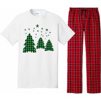 Festive Christmas Trees Pattern Pajama Set