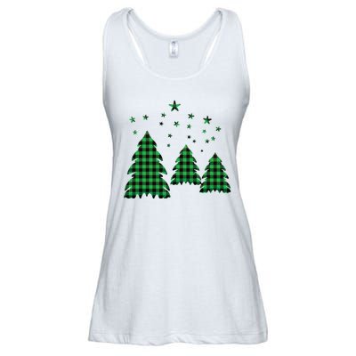 Festive Christmas Trees Pattern Ladies Essential Flowy Tank