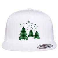 Festive Christmas Trees Pattern Flatbill Hat
