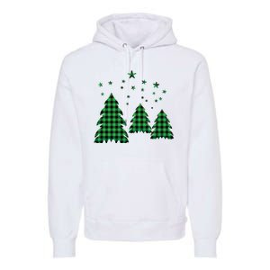 Festive Christmas Trees Pattern Premium Hoodie