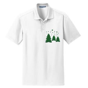 Festive Christmas Trees Pattern Dry Zone Grid Polo