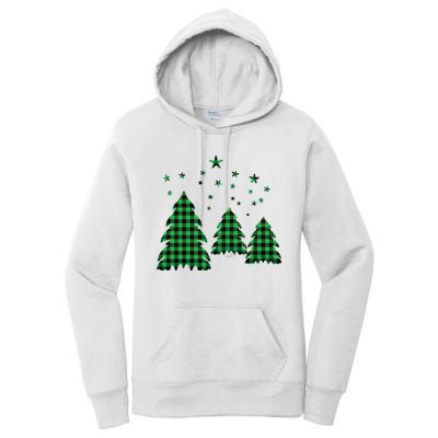 Festive Christmas Trees Pattern Women's Pullover Hoodie