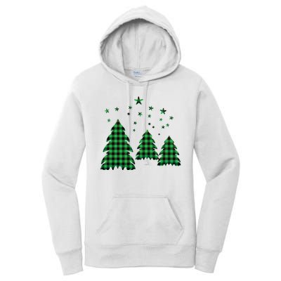 Festive Christmas Trees Pattern Women's Pullover Hoodie