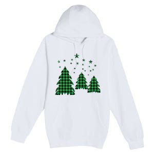 Festive Christmas Trees Pattern Premium Pullover Hoodie