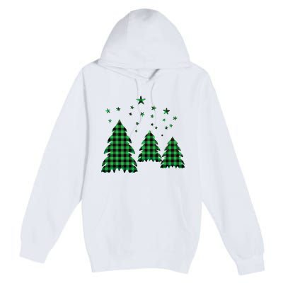 Festive Christmas Trees Pattern Premium Pullover Hoodie