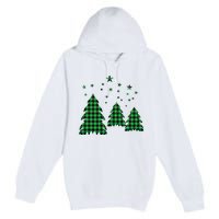 Festive Christmas Trees Pattern Premium Pullover Hoodie