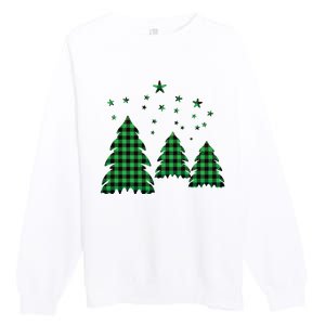 Festive Christmas Trees Pattern Premium Crewneck Sweatshirt