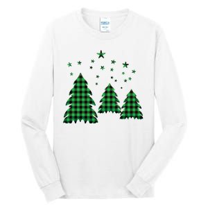 Festive Christmas Trees Pattern Tall Long Sleeve T-Shirt