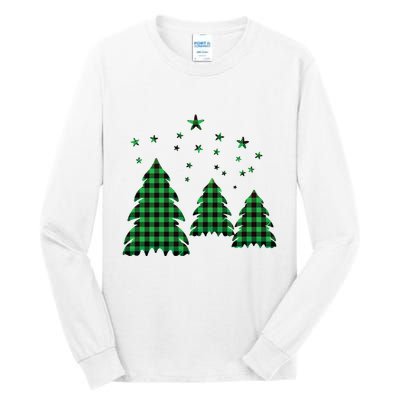 Festive Christmas Trees Pattern Tall Long Sleeve T-Shirt