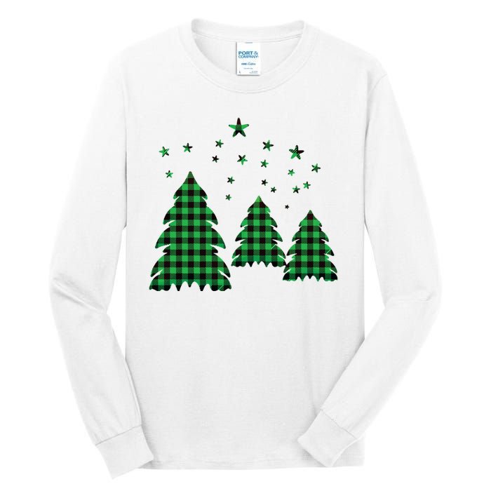 Festive Christmas Trees Pattern Tall Long Sleeve T-Shirt