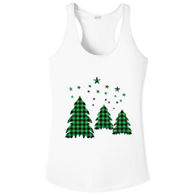 Festive Christmas Trees Pattern Ladies PosiCharge Competitor Racerback Tank